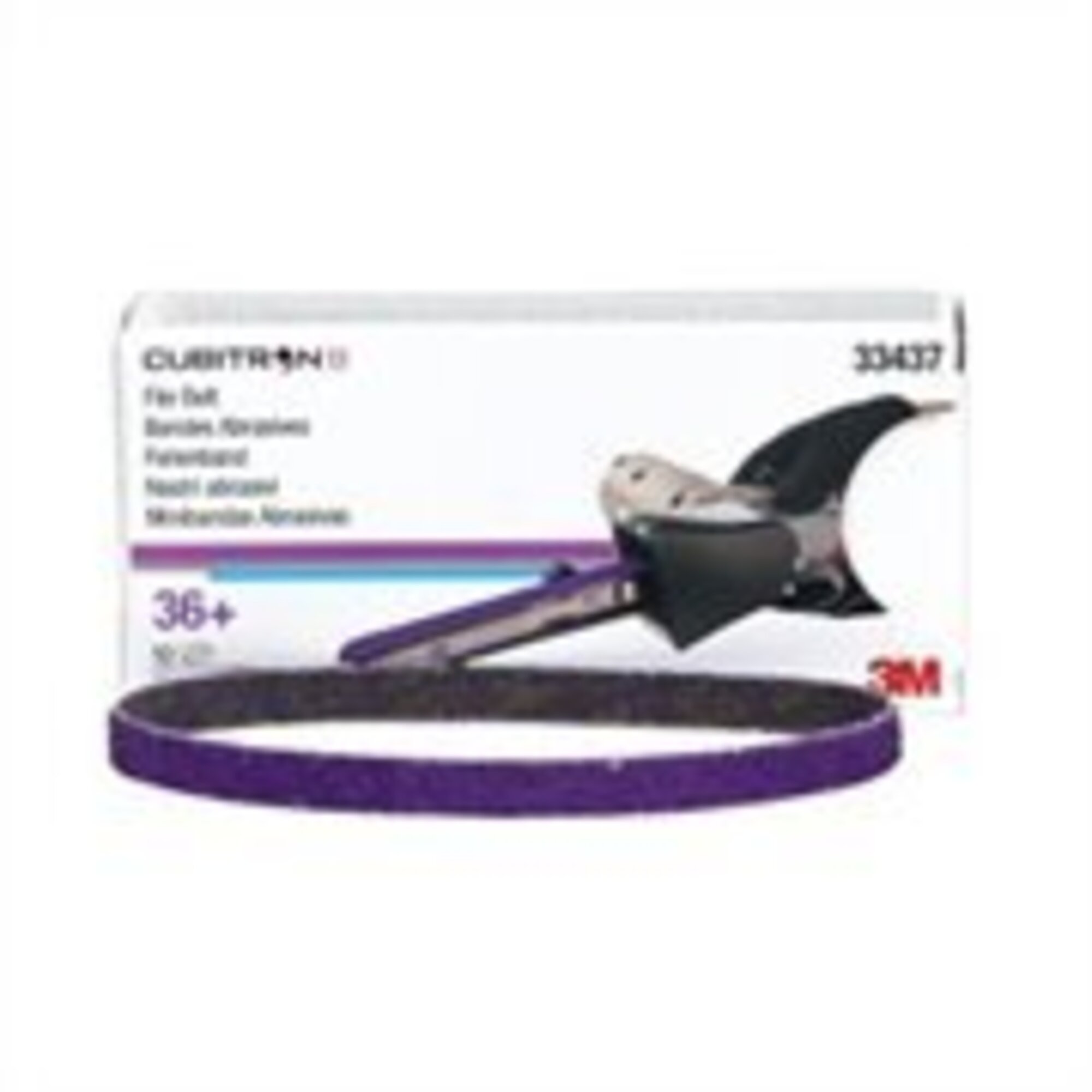 3M Cubitron II File Belt — 10mm x 330mm, 36 Grit, 10 Belts, Model# MMM33437